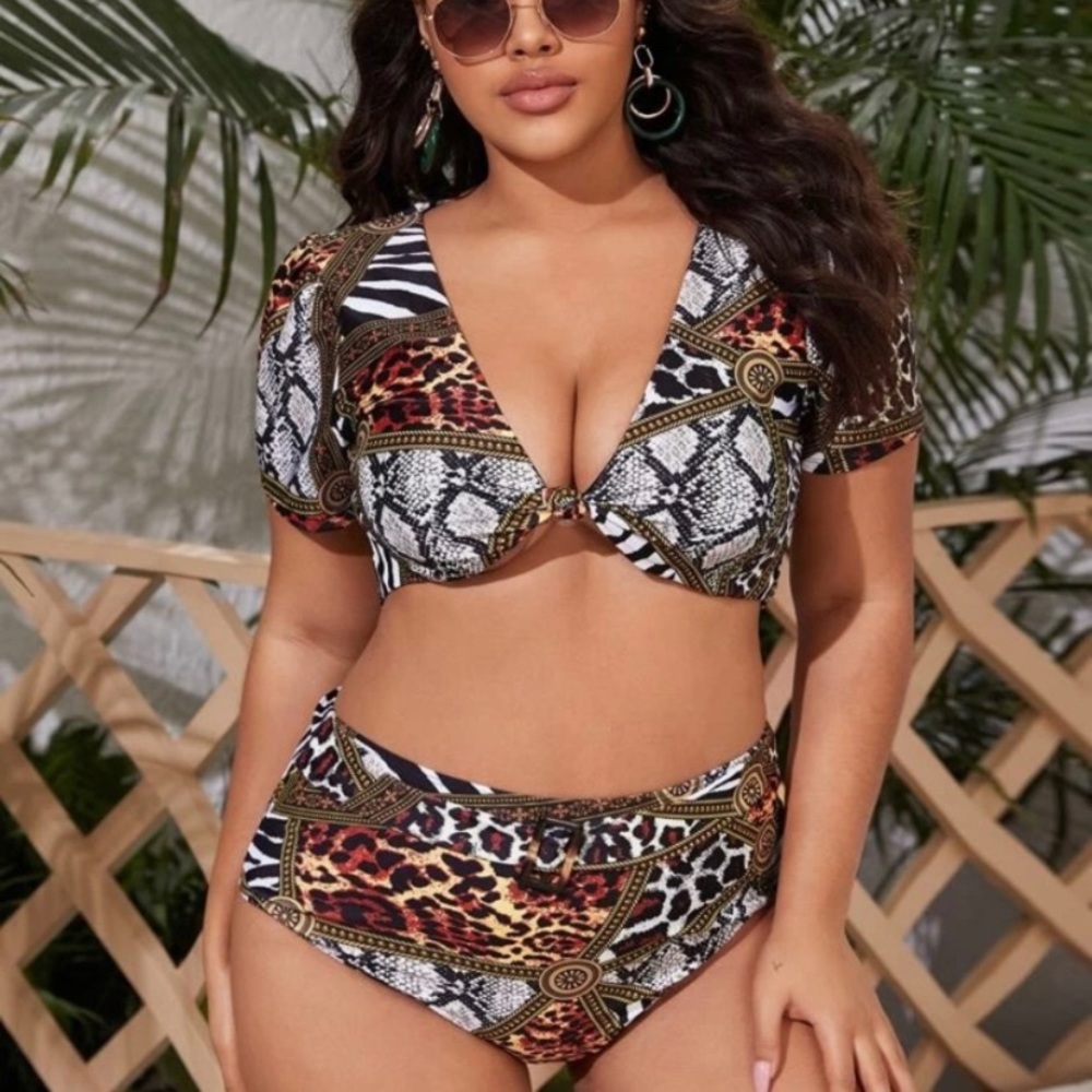 Animal and chain print bikini